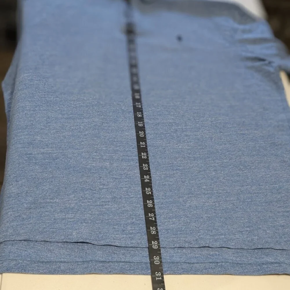 Polo short sleeve medium blue cotton shirt, XXL 2XL